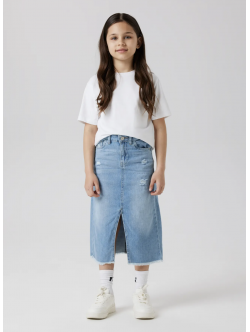 Name it Denim nederdel i lyseblå til piger