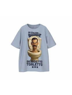 Name it T-shirt "italian brainrot" i blå til drenge