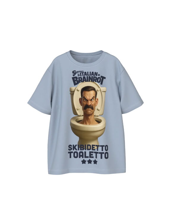 Name it T-shirt "italian brainrot" i blå til drenge