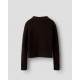 Name it langærmet strik polo i brun til piger