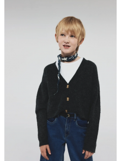 Name it strik cardigan i mørkegrå til piger