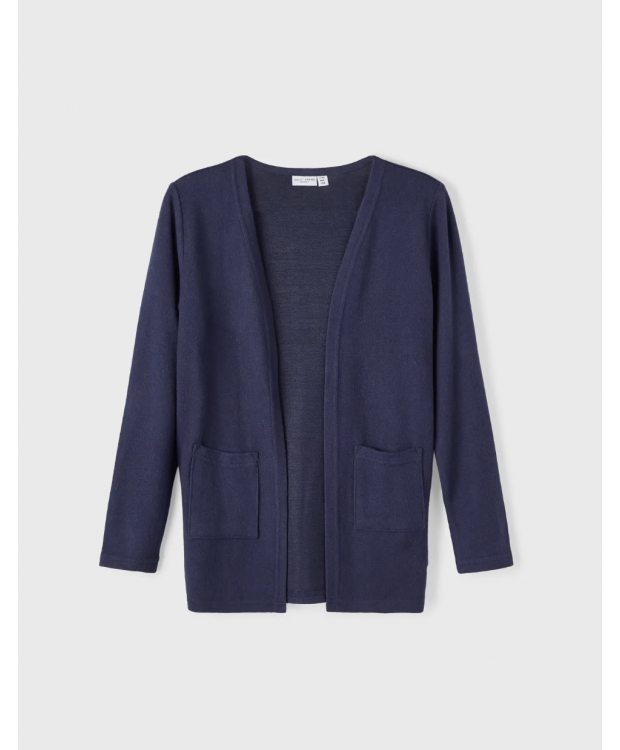 Name it strik cardigan i dark sapphire til piger