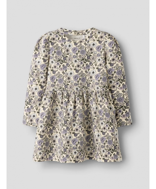 Name it kjole med blomster i beige til piger
