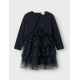 Name it kjole og cardigan set i dark sapphire til piger