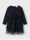 Name it kjole og cardigan set i dark sapphire til piger