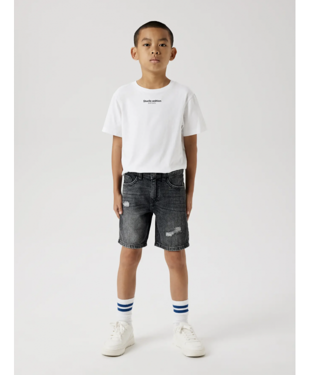 Name it denim shorts i mørkegrå til drenge