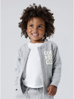 Name it sweatshirt med lynlås i lysegrå til piger