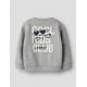 Name it sweatshirt med lynlås i lysegrå til piger