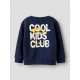 Name it sweatshirt med lynlås i navy til piger