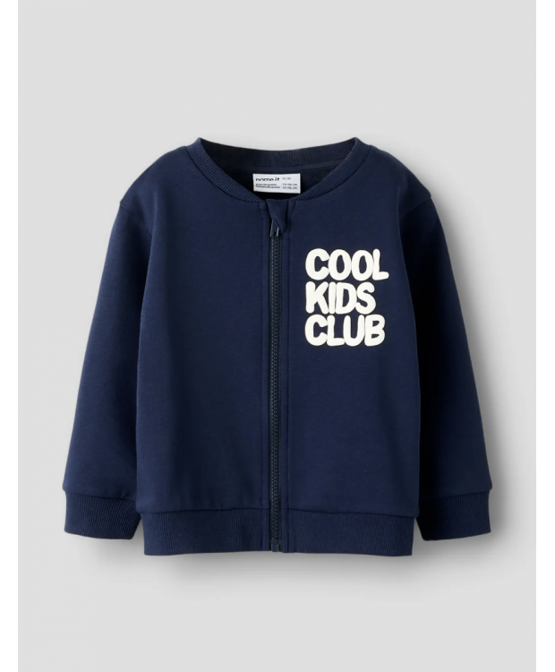 Name it sweatshirt med lynlås i navy til piger