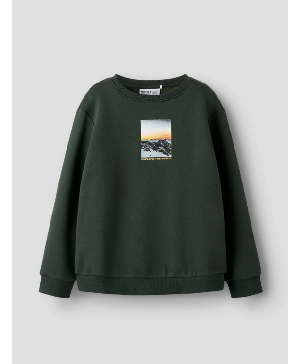 Name it sweatshirt i grøn til drenge