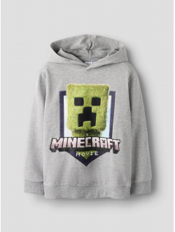 Name it sweatshirt "Minecraft" i lysegrå til drenge