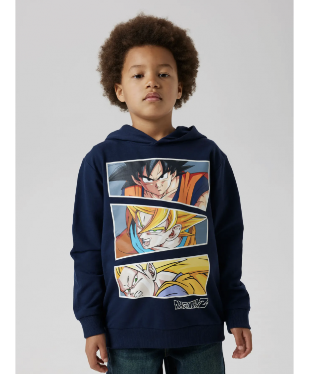 Name it Hoodie "Dragon Ballz" i navy til drenge