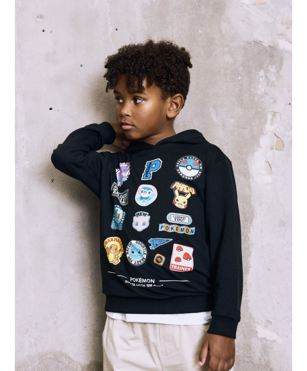 Name it Hoodie "Pokémon" i sort til drenge