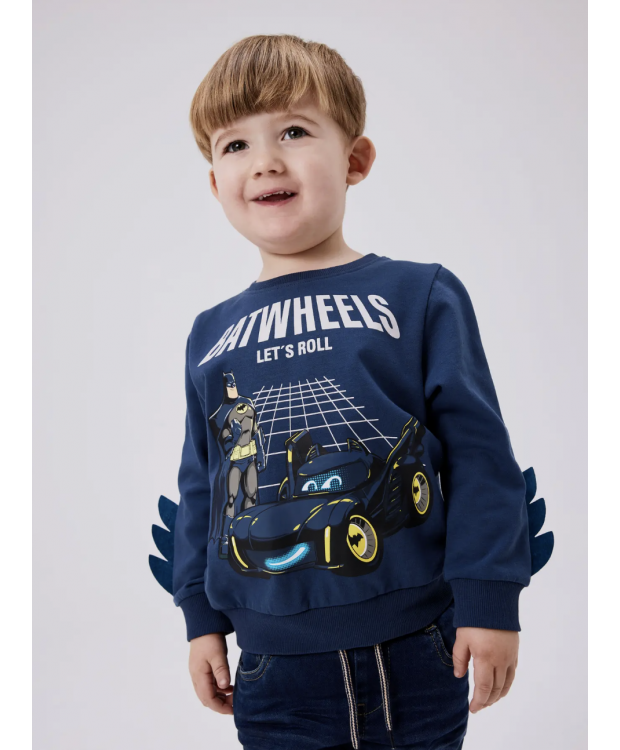 Name it sweatshirt "Batwheels" i blå til drenge
