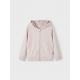 Name it sweatcardigan med lynlås og hætte i lyserød til piger
