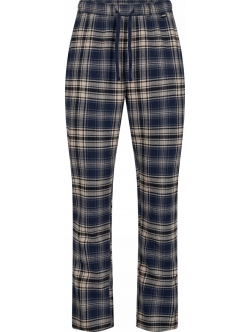 JBS pyjamasbukser i flannel i navy og beige tern til herre