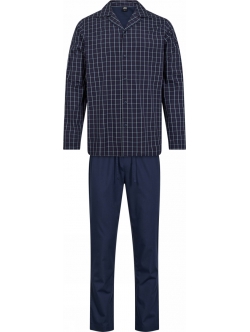 JBS pyjamas woven med vævet bomuld i navy til herre.