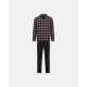 JBS Pyjamas Flannel med rød og store tern til herre