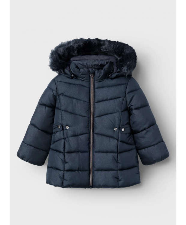 Name it dynejakke med glimmer i dark sapphire til piger