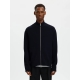 Selected relaxed zip cardigan i mørkeblå til herre Selected relaxed zip cardigan i mørkeblå til herre