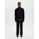 Selected relaxed zip cardigan i mørkeblå til herre Selected relaxed zip cardigan i mørkeblå til herre