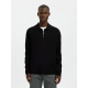 Selected relaxed zip cardigan i mørkeblå til herre Selected relaxed zip cardigan i mørkeblå til herre