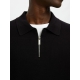 Selected relaxed zip cardigan i mørkeblå til herre Selected relaxed zip cardigan i mørkeblå til herre