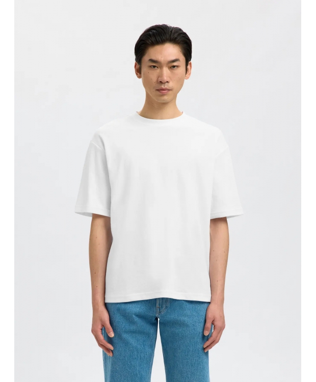 Selected t-shirt med rund hals i hvid til herre