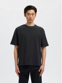 Selected t-shirt med rund hals i sort til herre