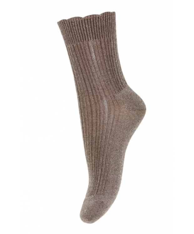 MP Denmark Kids Celosia glitter strømper i Brown Sienna til børn