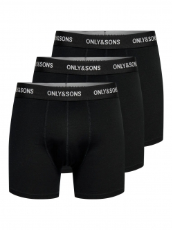 ONLY & SONS 3pak bomuld underbukser i sort til herre