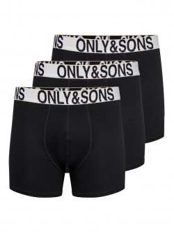 ONLY & SONS 3pak bomuld underbukser i sort og hvid til herre