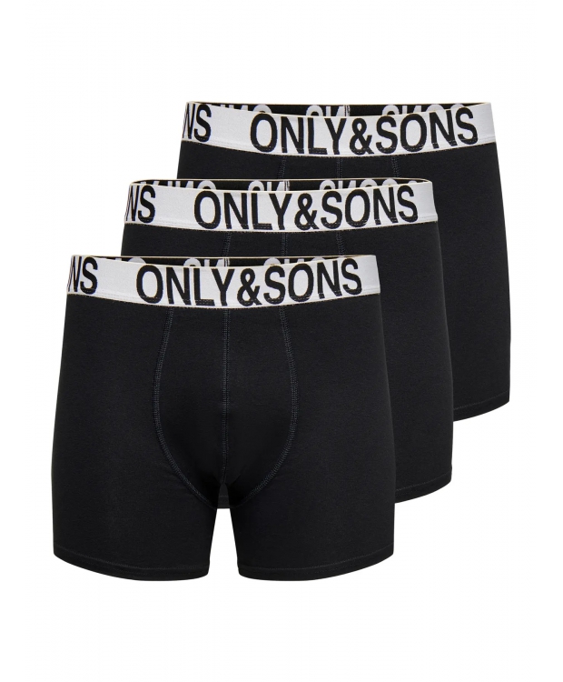 ONLY & SONS 3pak bomuld underbukser i sort og hvid til herre