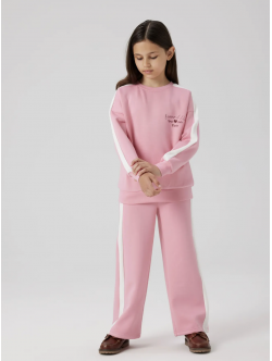 Name it Wide leg sweatpants i lyserød til piger