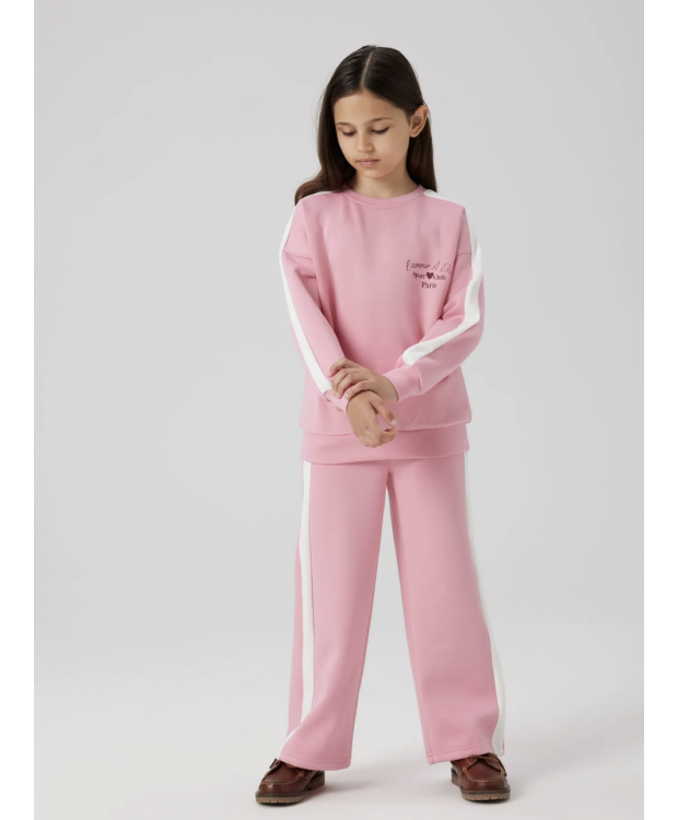 Name it Wide leg sweatpants i lyserød til piger