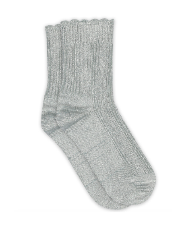 MP Denmark Kids Celosia glitter strømper i Gray Mist til børn