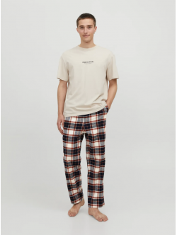 Jack & Jones "Rimon" pyjamasbukser i rød til herre