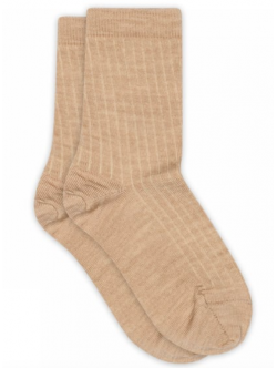 MP Denmark Kids uldstrømper i Camel Melange til børn