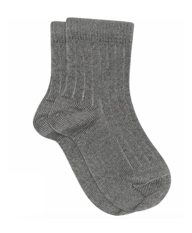 MP Denmark Kids uldstrømper i Grey Melange til børn