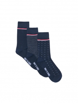 ONLY & SONS 3pak bomulds strømper i navy til herre