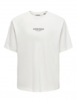 ONLY & SONS O-neck T-Shirt i Cloud Dancer til herre