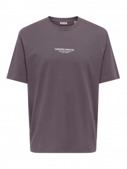 ONLY & SONS O-neck T-Shirt i Rabbit til herre
