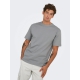 ONLY & SONS t-shirt i Ultimate Grey til herre | Relaxed fit
