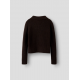 Name it langærmet strikpolo i brun til piger