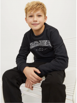 Jack & Jones MINI Sweatshirt i sort til drenge