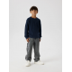 Name it langærmet strikpullover i dark sapphire til drenge