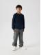 Name it langærmet strikpullover i dark sapphire til drenge