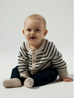 Name it Langærmet strikcardigan i beige til drenge