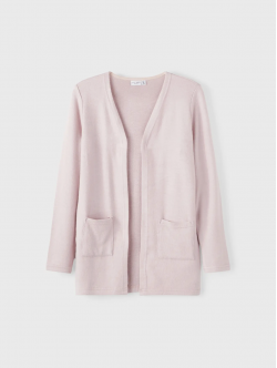 Name it strik cardigan i lyserød til piger